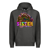 Charcoal Heather football sister Premium Hoodie - OliviaCreatesArt