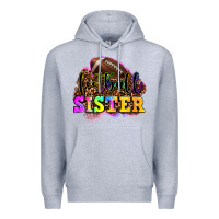Heather Grey football sister Premium Hoodie - OliviaCreatesArt