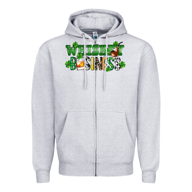 Whiskey Business St. Patrick's Day Zipper Hoodie by CowGirlArtShop | Teevron