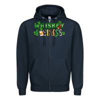 Navy Whiskey business St. Patrick's Day Zipper Hoodie - CowGirlArtShop