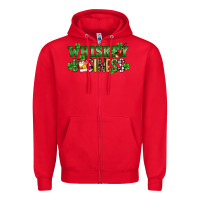 Red Whiskey business St. Patrick's Day Zipper Hoodie - CowGirlArtShop