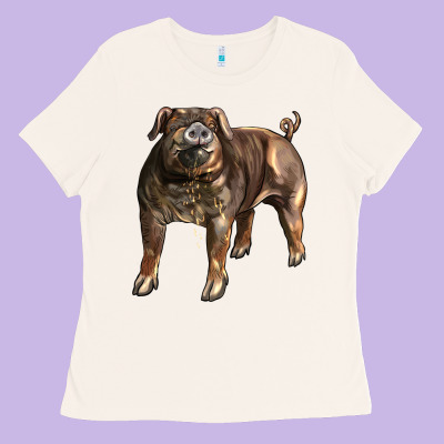 Duroc Pig Ladies Tee Designed By Lillyallendesigns