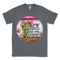 Charcoal Heather my students are on point round earring Classic Tee - BundleAndBundleShop