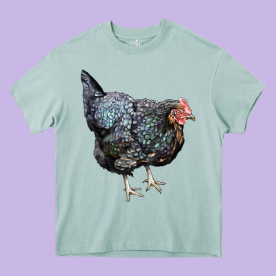 Jersey Giant Chicken Heavy Core Tee Designed By Lillyallendesigns