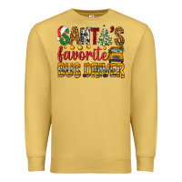 Antique Gold Santa's Favorite Bus Driver Premium Sweatshirt - BundleAndBundleShop