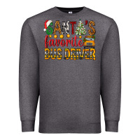 Charcoal Heather Santa's Favorite Bus Driver Premium Sweatshirt - BundleAndBundleShop