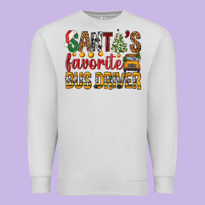 Santa's Favorite Bus Driver Premium Sweatshirt Designed By Bundleandbundleshop