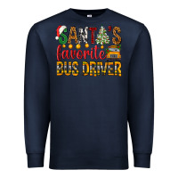 Navy Santa's Favorite Bus Driver Premium Sweatshirt - BundleAndBundleShop