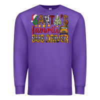 Purple Santa's Favorite Bus Driver Premium Sweatshirt - BundleAndBundleShop
