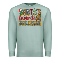 Seafoam Santa's Favorite Bus Driver Premium Sweatshirt - BundleAndBundleShop
