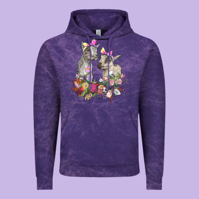 Floral Baby Goats Vintage Hoodie Designed By Ranaportraitstore
