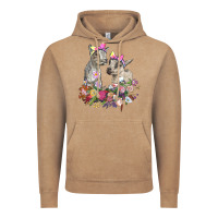 Vintage Coffee floral baby goats Vintage Hoodie - RanaPortraitStore