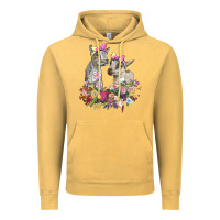 Vintage Mustard floral baby goats Vintage Hoodie - RanaPortraitStore