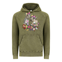 Vintage Olive floral baby goats Vintage Hoodie - RanaPortraitStore