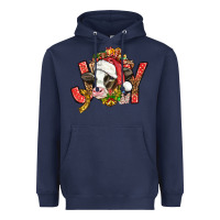Navy joy christmas with cow bbs Heavyweight Hoodie - BundleAndBundleShop