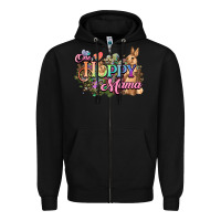 Black One hoppy mama easter day Zipper Hoodie - HowdyJamesFarm