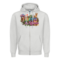 Dove Grey One hoppy mama easter day Zipper Hoodie - HowdyJamesFarm