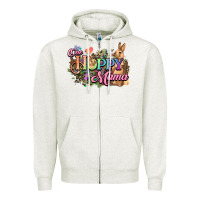 Oatmeal Heather One hoppy mama easter day Zipper Hoodie - HowdyJamesFarm