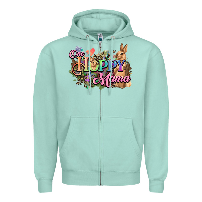 One Hoppy Mama Easter Day Zipper Hoodie by HowdyJamesFarm | Teevron
