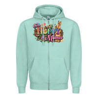 Seafoam One hoppy mama easter day Zipper Hoodie - HowdyJamesFarm