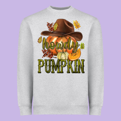 Howdy Pumpkin Heavyweight Sweatshirt Designed By Texasbilliewilder