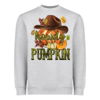 Heather Grey Howdy Pumpkin Heavyweight Sweatshirt - texasbilliewilder