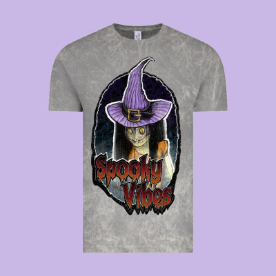 Spooky Vibes Vintage Tee Designed By Jahusdesignshop
