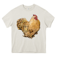 Cream cochin rooster Heavy Core Tee - LillyAllenDesigns