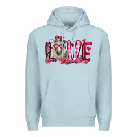 Blue Mist valentines day love horse Premium Hoodie - OliviaCreatesArt