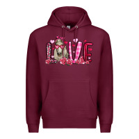 Burgundy valentines day love horse Premium Hoodie - OliviaCreatesArt