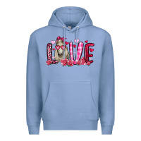 Colony Blue valentines day love horse Premium Hoodie - OliviaCreatesArt