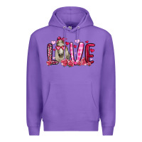 Purple valentines day love horse Premium Hoodie - OliviaCreatesArt