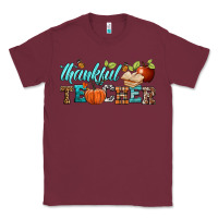 Burgundy thankful teacher Classic Tee - BundleAndBundleShop
