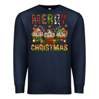 Navy merry christmas with cupcake bbs Premium Sweatshirt - BundleAndBundleShop