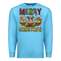 Ocean Blue merry christmas with cupcake bbs Premium Sweatshirt - BundleAndBundleShop
