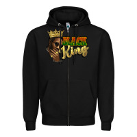 Black Black king Zipper Hoodie - HowdyJamesFarm