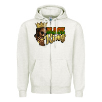 Oatmeal Heather Black king Zipper Hoodie - HowdyJamesFarm