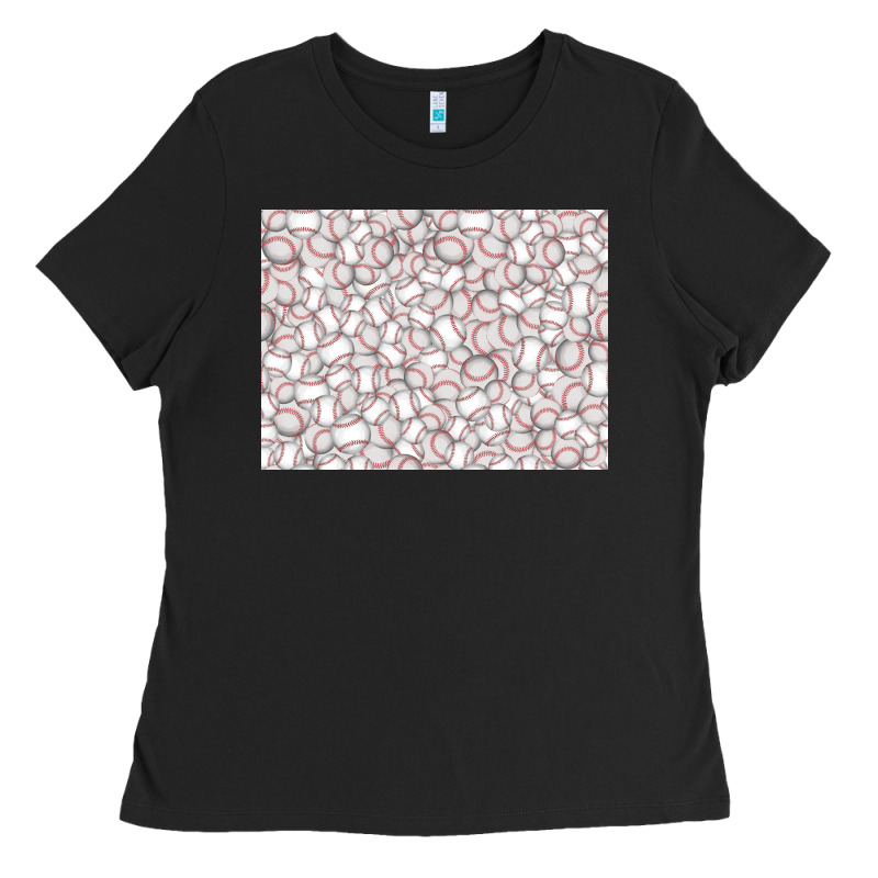 Baseball Seamless Background  (3200x2400px) Ladies Tee by Jasminsmagicworld | Teevron