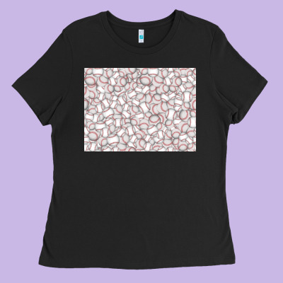 Baseball Seamless Background  (3200x2400px) Ladies Tee Designed By Jasminsmagicworld