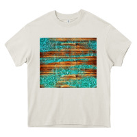 Turquoise  Leather And Wooden Pattern Tumbler Heavy Core Tee | Teevron