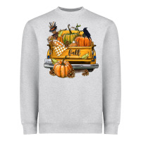 Heather Grey Fall Truck Heavyweight Sweatshirt - texasbilliewilder