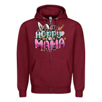 Burgundy One hoppy mama Easter Day Zipper Hoodie - CowGirlArtShop