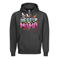 Charcoal Heather One hoppy mama Easter Day Zipper Hoodie - CowGirlArtShop
