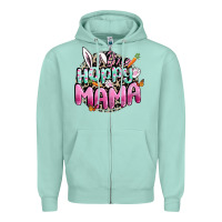 One Hoppy Mama Easter Day Zipper Hoodie | Teevron