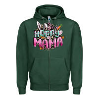 Sports Green One hoppy mama Easter Day Zipper Hoodie - CowGirlArtShop