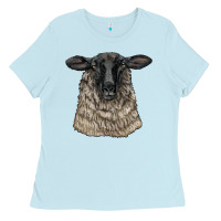 Baby Blue Suffolk Sheep Head Ladies Tee - LillyAllenDesigns