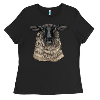 Black Suffolk Sheep Head Ladies Tee - LillyAllenDesigns