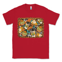 Red autumn distressed background Classic Tee - BundleAndBundleShop