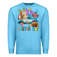 Ocean Blue Easter Day With Truck Premium Sweatshirt - BundleAndBundleShop