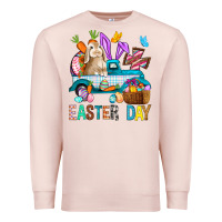 Pale Pink Easter Day With Truck Premium Sweatshirt - BundleAndBundleShop